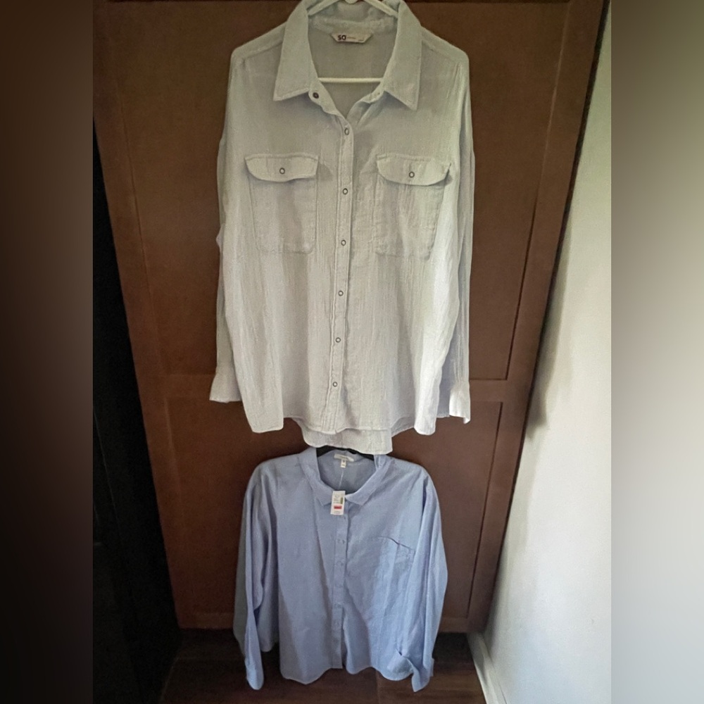 2 New Women’s Long sleeve Button Down Shirts / Tops